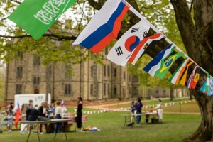 Flags at student event