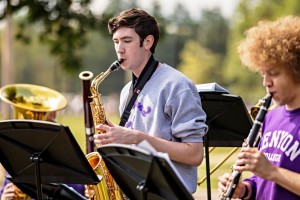Musicians playing outside