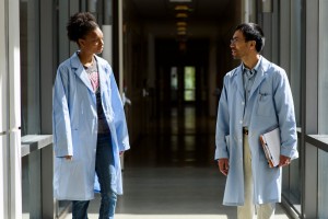 Student and professor talking