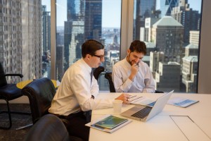 Student meets in an office