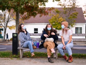 Middle Path students in  masks