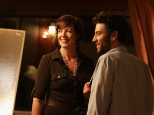 Josh Radnor and Allison Janney shooting Liberal Arts