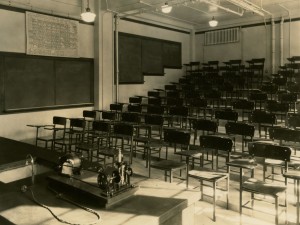 Lecture room in Samuel Mather Science Hall.