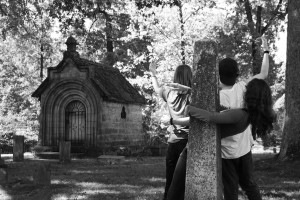 Student in the cemetery