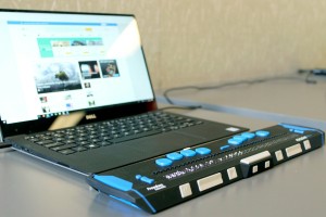 computer with a refreshable braille display.