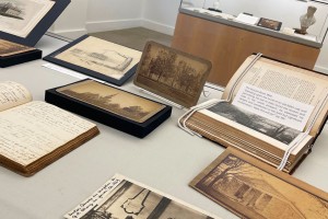 Display case in the exhibition