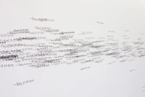Roman Ondak, "Measuring the Universe," wall installation. Courtesy of the Rennie Collection, Vancouver. Photo by Blaine Campbel.