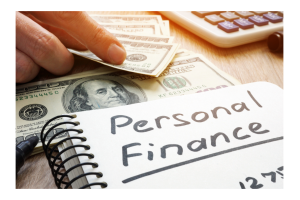 Personal Finance written in a notebook
