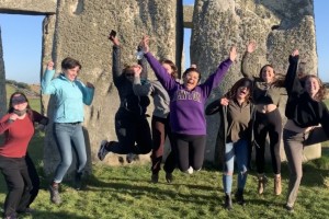 Students at Stonehenge