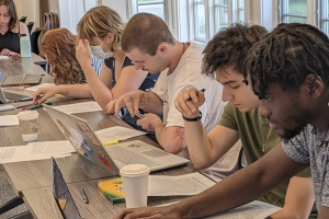 Students working on fellowship applications