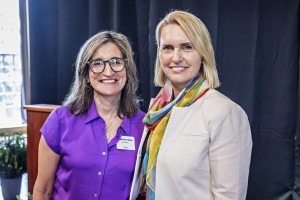 U.S. Ambassador to Ukraine Bridget Brink ’91 (right) with Kenyon President Julie Kornfeld. Photography by James DeCamp.