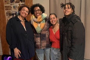 Student poets Angela Futch '24, Juwan Jackson '25, Natalia Mercedes Rodriguez '26 and Antonio J. Gonzalez '25 helped kick off Black History Month last week with “Floetry,” an open-mic night featuring the work of Black artists and autho