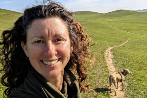 Khara Strum and her dog Naya enjoying protected land in the Suisun region of California.