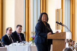 Danielle Holley speaks at MLK Breakfast in Peirce Hall