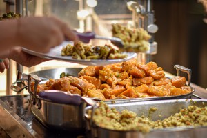 Thanksgiving food served in Peirce Hall