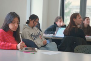 Students working