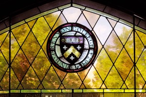 Stained glass Kenyon College seal
