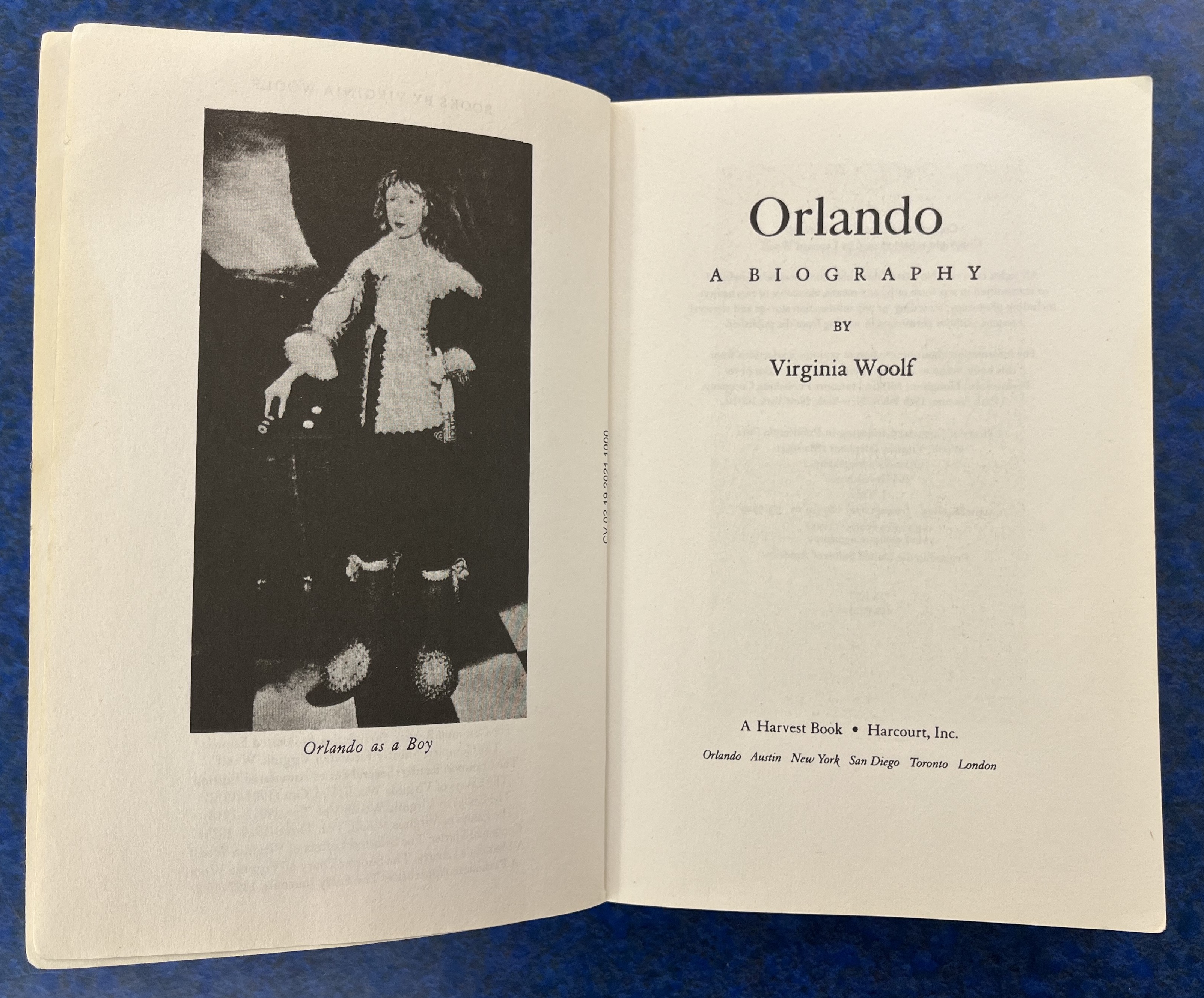 Orlando book with open pages