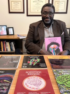 Professor of Neuroscience Hewlet McFarlane with editions of Scientific Kenyon.