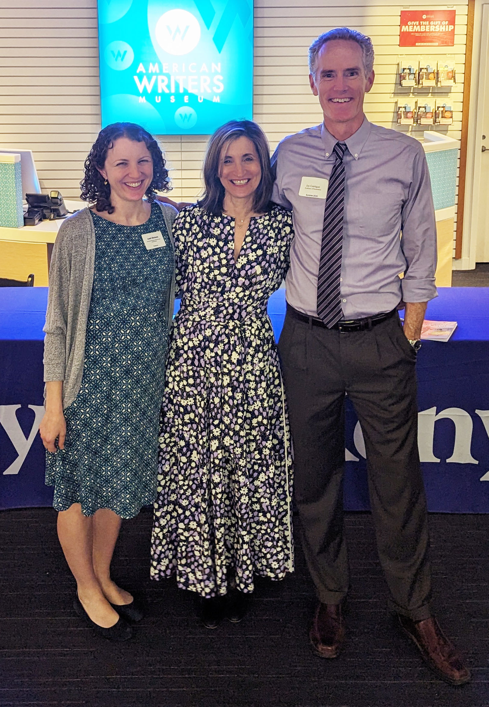 Professor Leah Dickens, President Julie Kornfeld and Professor Jay Corrigan.