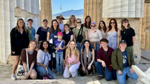 Students from "Greek Archaeology" enjoyed special access to the interior of the Parthenon during their trip to the Acropolis.