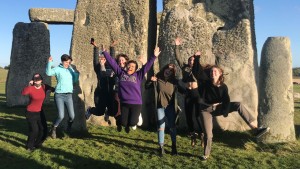 Students at Stonehenge
