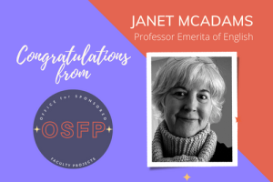 Congratulations to Janet McAdams