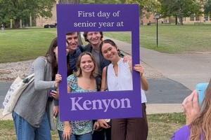Students in a fun photo frame