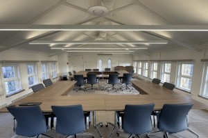 The third floor of Stephens Hall, a once attic turned conference room. 