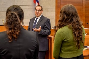 Students shadowing a government professional