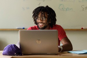 Student on a laptop