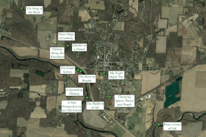 Map of the student's chosen sites