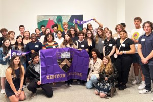 Students at a welcome reception
