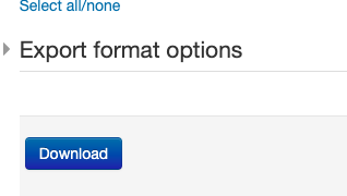 Export format options