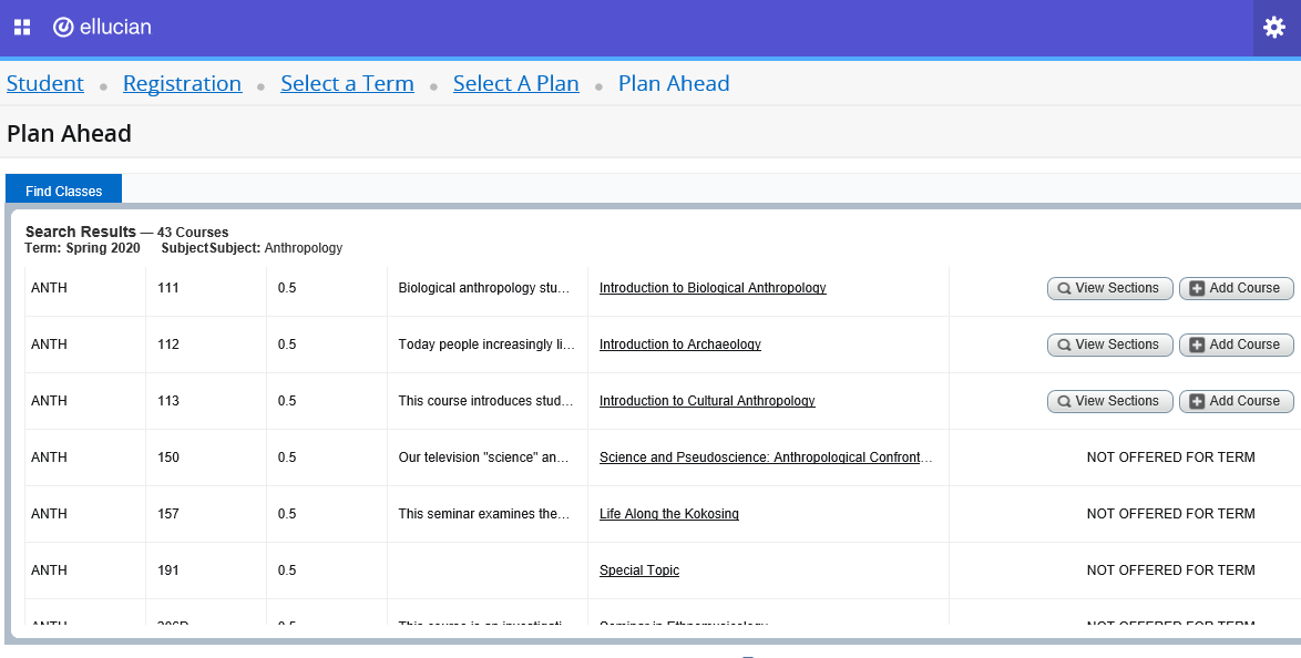 Searchable Schedule · Kenyon College