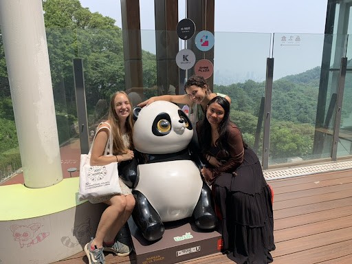 Sofia, Eve and Cat at the Seoul Tower. Photo provided by Julie Brodie. 