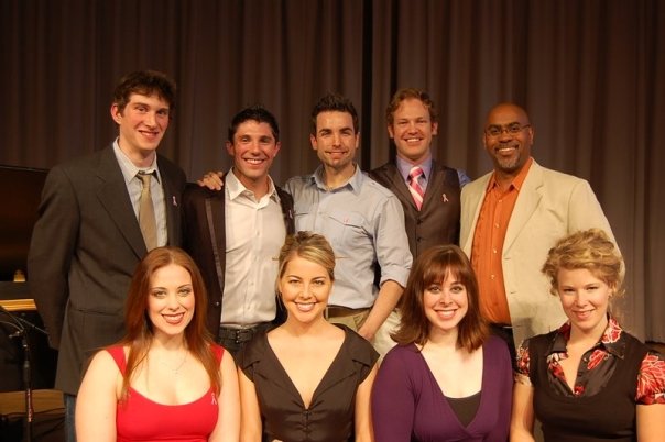  Jacob Yandura '09, second from left, with participants in the original two-act musical that he put on at Rosse Hall as a senior at Kenyon.